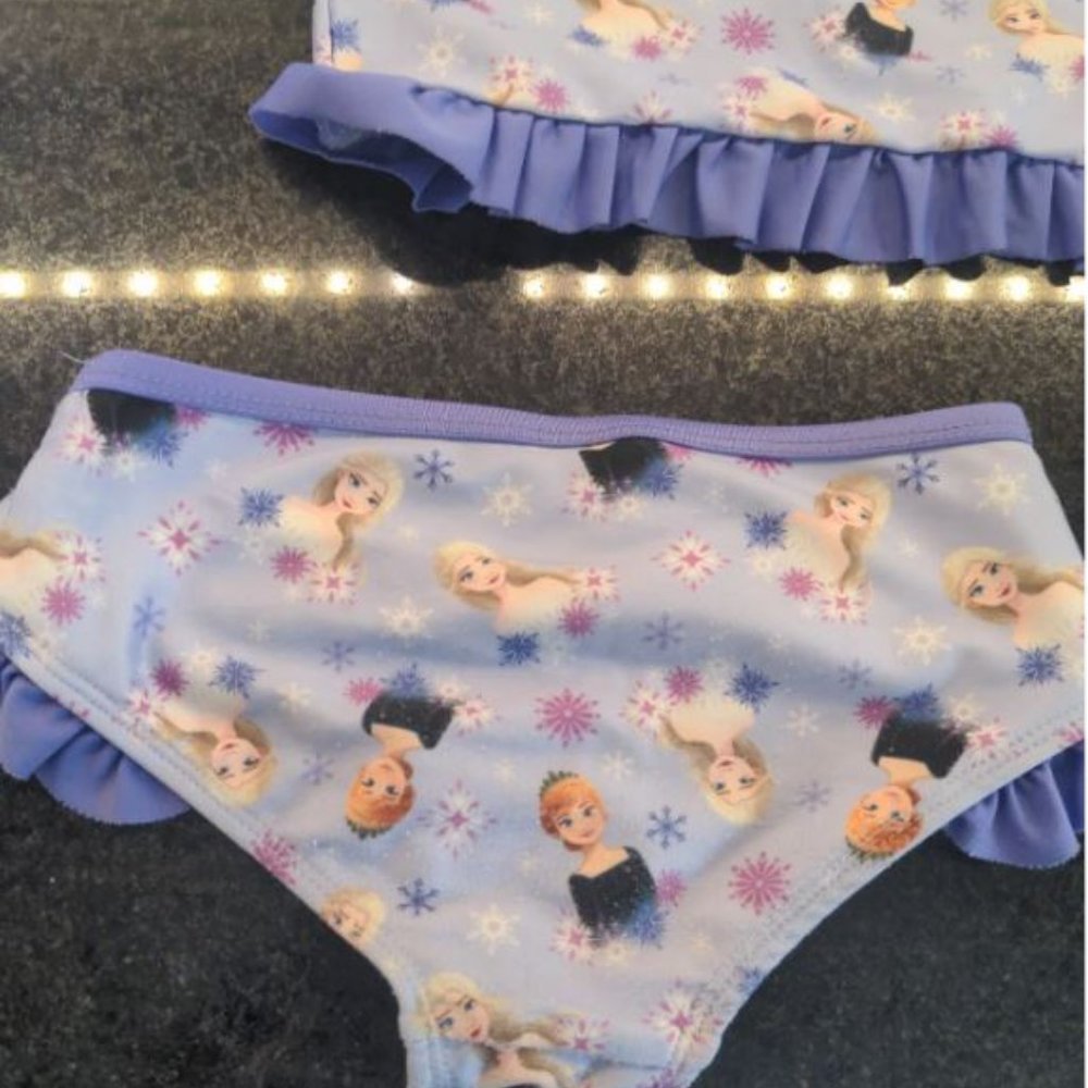 3 piece Frozen Elsa Swimsuit Bathing Suit Tankini set rash guard 24 M - Picture 4 of 8